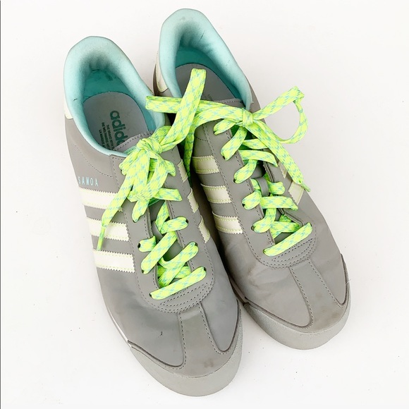 Adidas Samoa Sneakers Tennis Shoes Grey Mint - Picture 2 of 7